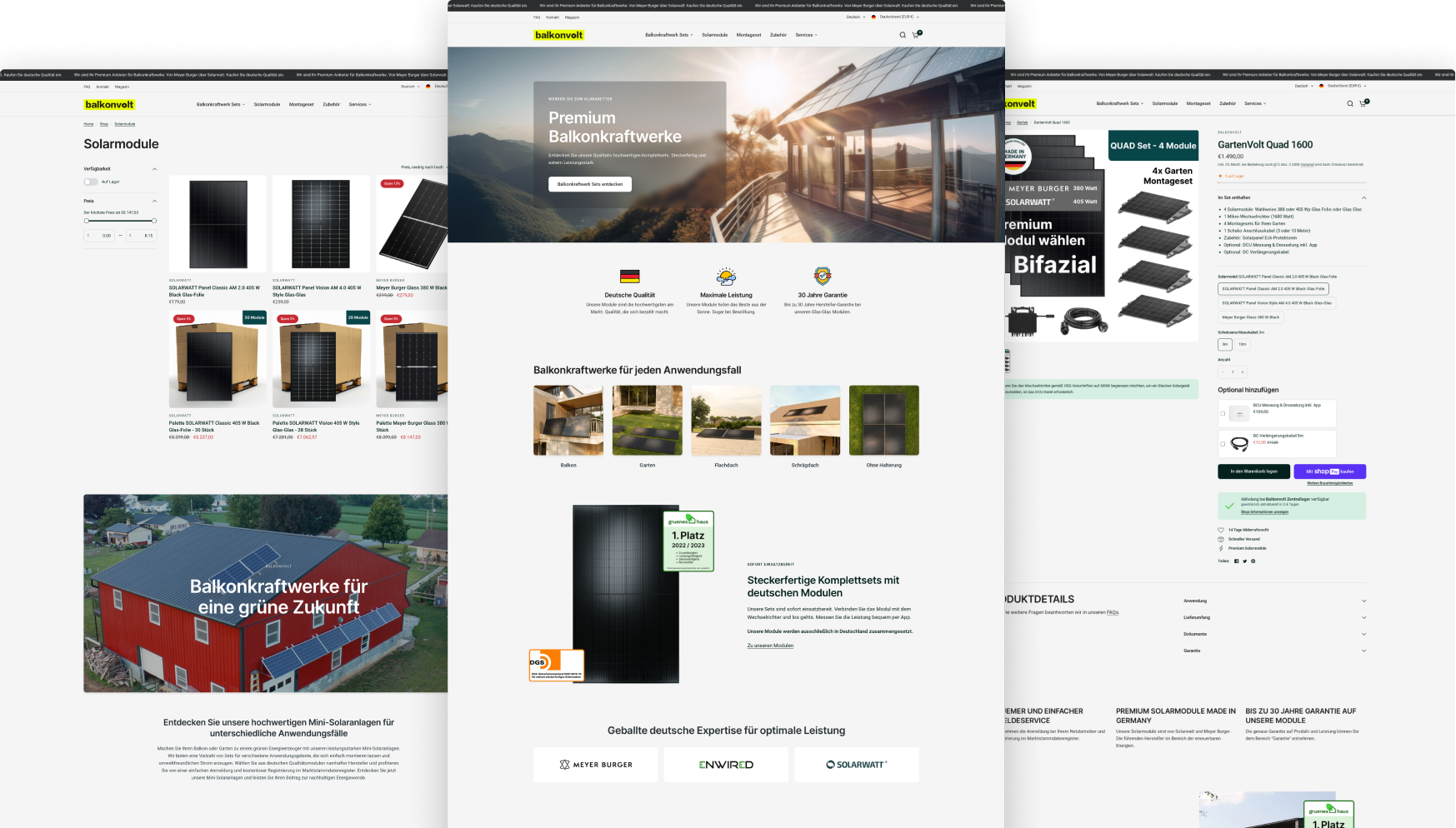 Webseiten-Showcase: Balkonvolt, E-Commerce-Lösungen