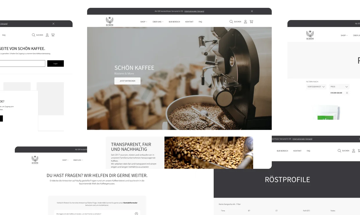 Webseiten-Showcase: Schön Kaffee, Online-Kundenbindung