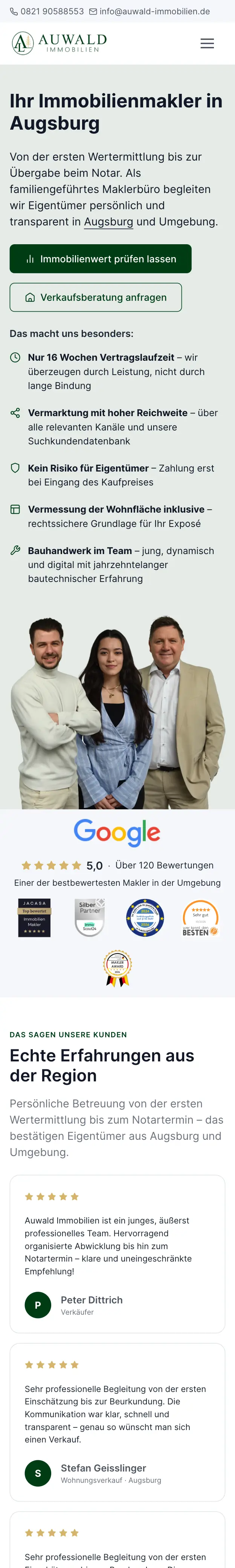 Mobile Ansicht Auwald Immobilien