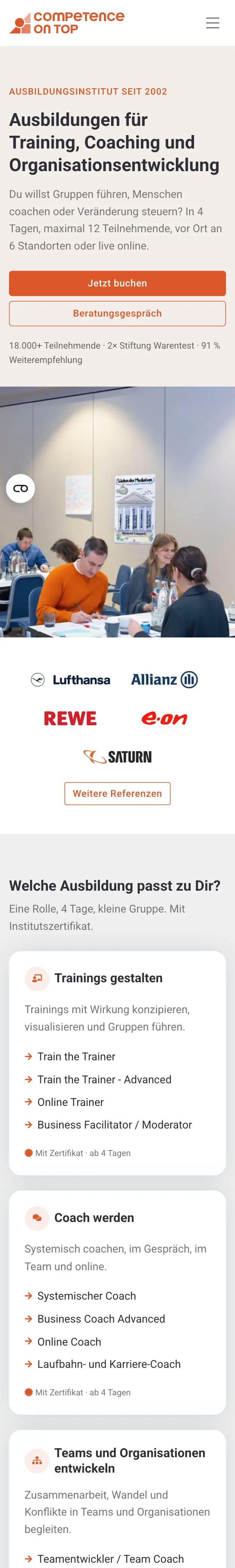 Mobile Ansicht Competence on Top