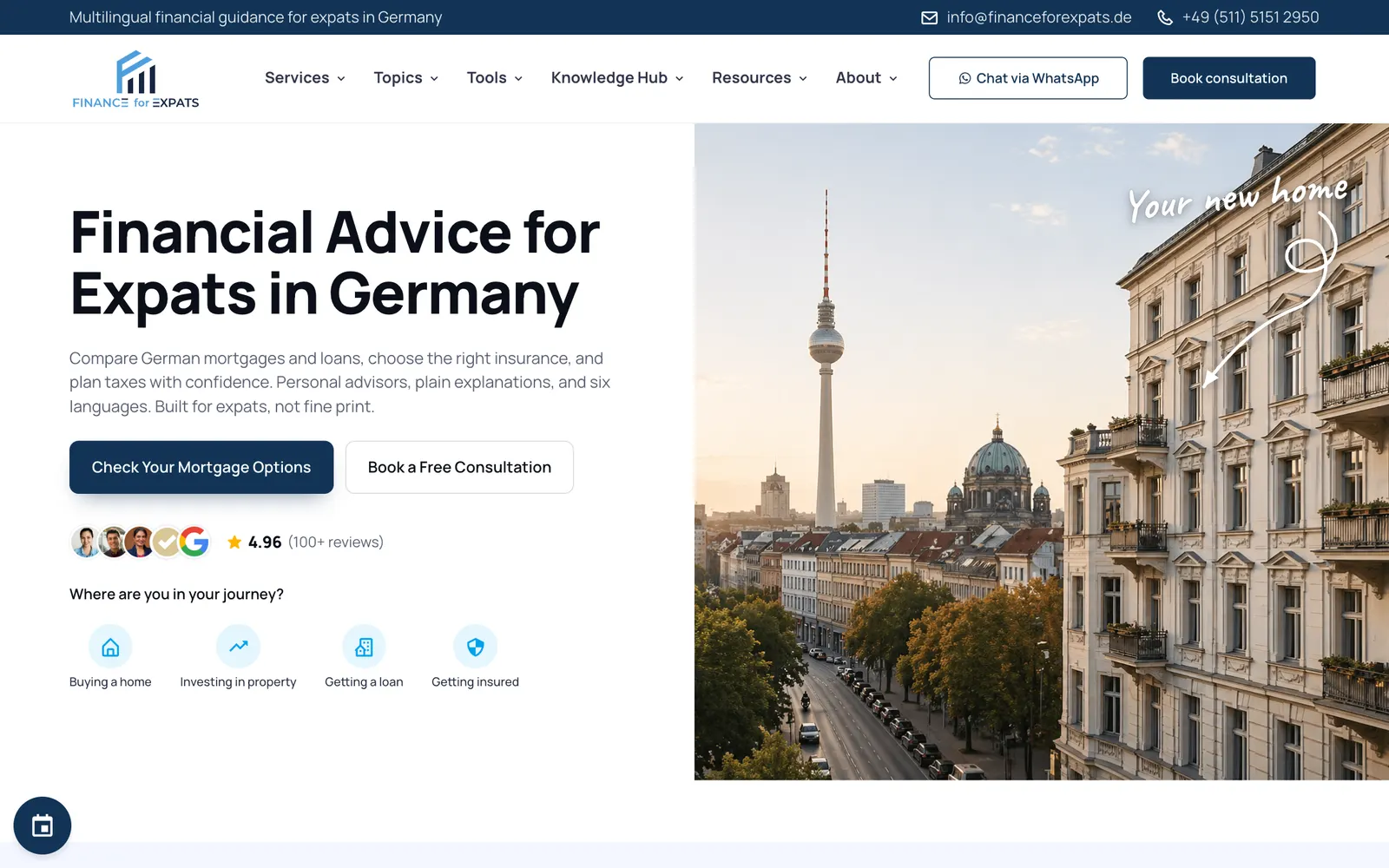 Website Finance for Expats, Knowledge Hub für Expats in Deutschland