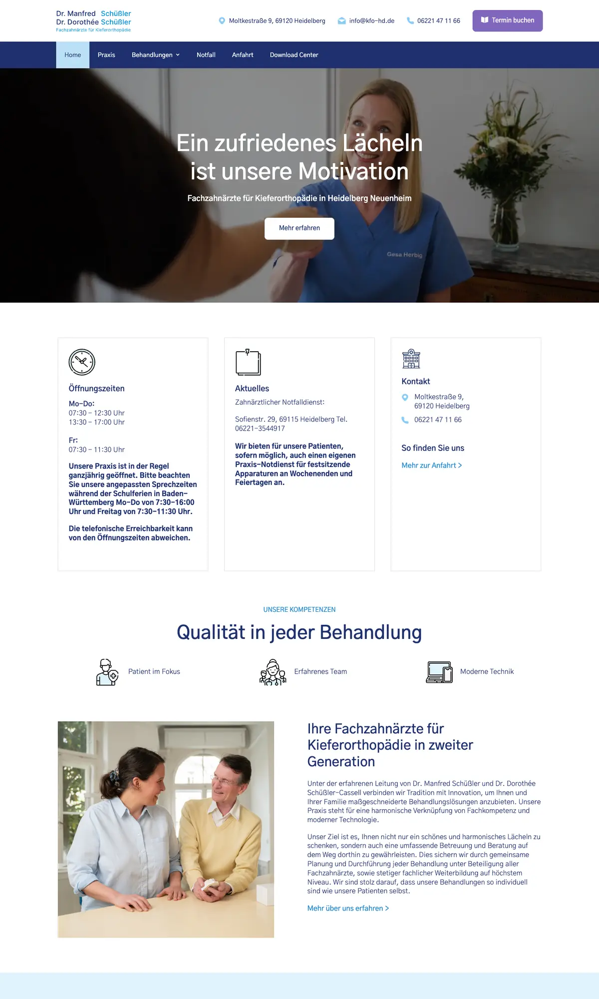 Website Kieferorthopädie Heidelberg