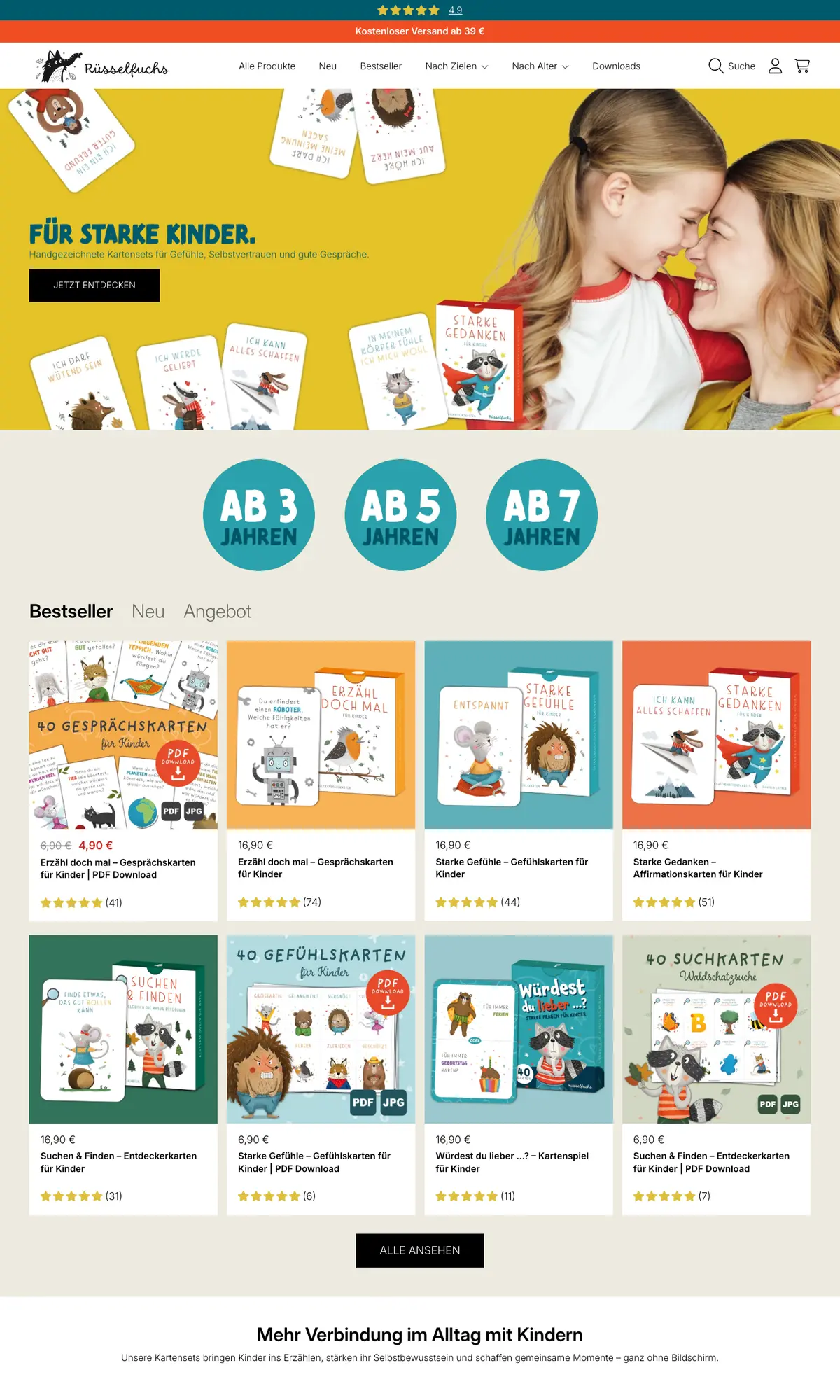 Onlineshop Rüsselfuchs auf Shopify