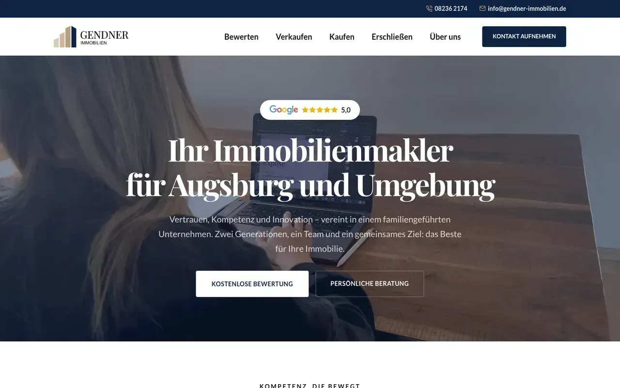 Website Gendner Immobilien