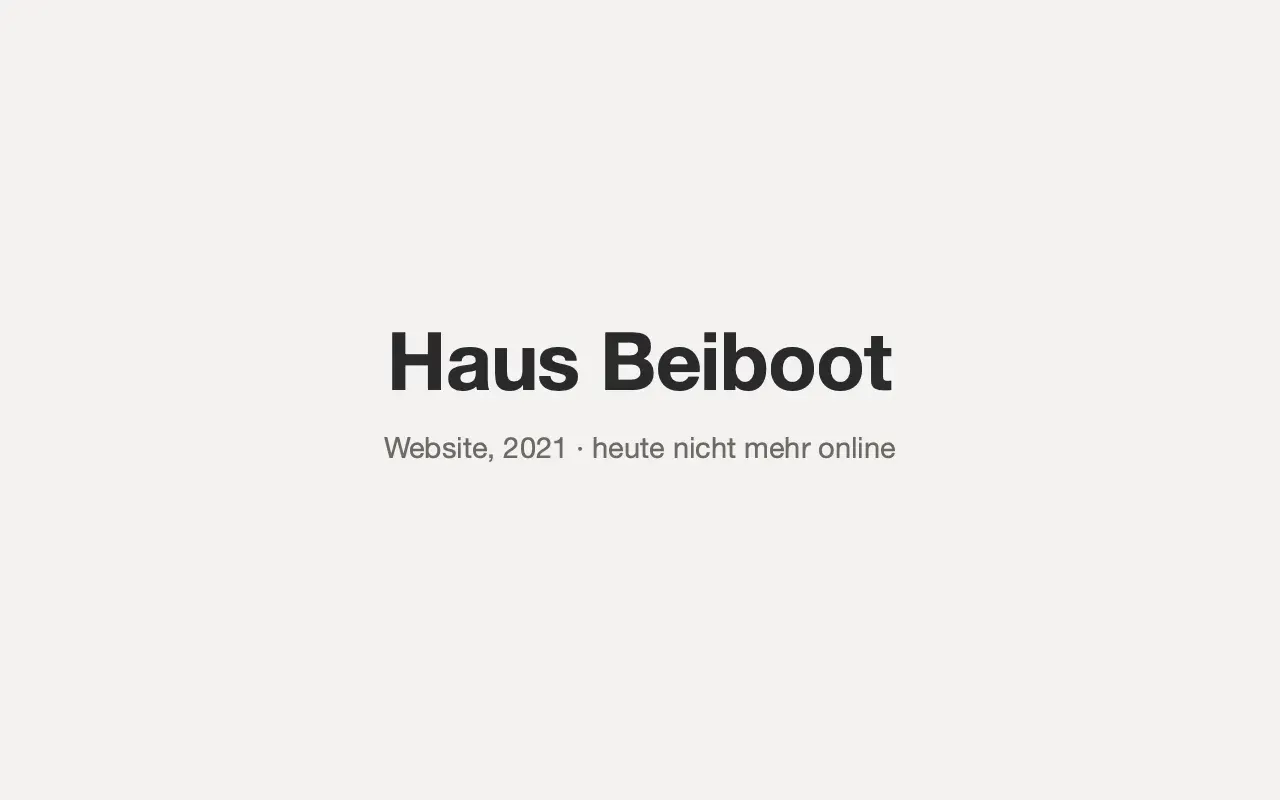 Website Haus Beiboot